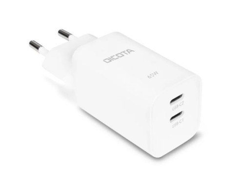 DICOTA Ładowarka GaN 65W 2xUSB-C biała