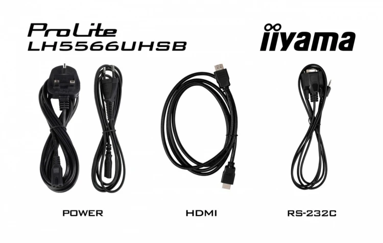 IIYAMA Monitor profesjonalny 55 cali LH5566UHSB-B1AG 4K, VA, A14, 800cd, 5000:1, 6,5ms,    2xHDMI, USB-C, RJ45, 2xUSB, 2x10W, WiFi, iiSignage2 4/32GB