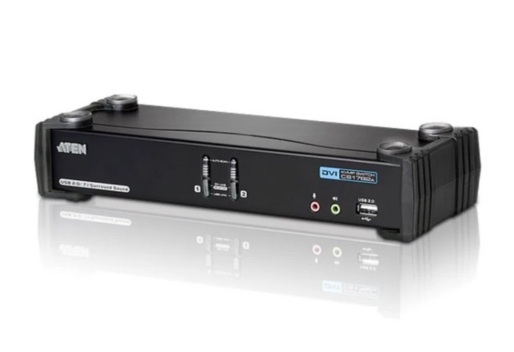 ATEN Przełącznik USB DVI Dual Link / CH7.1 Audio KVMP CS1782A