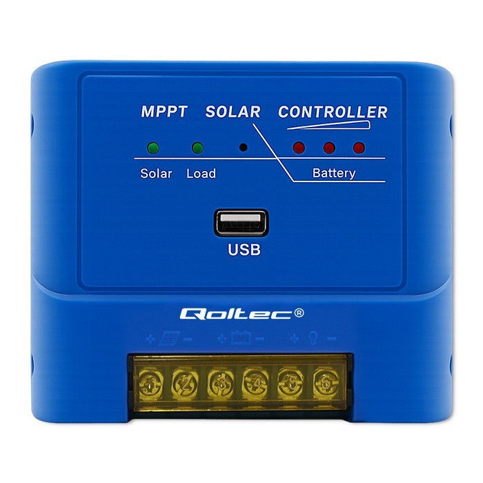 Qoltec Solarny regulator ładowania MPPT 15A | 12V/24V | LiFePO4