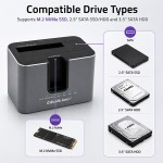 Qoltec Stacja dokująca 2w1 HDD SSD | SATA | M.2 NVMe | Klonowanie |     USB-C | 10Gb/s | 28TB