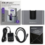 Qoltec Stacja dokująca 2w1 HDD SSD | SATA | M.2 NVMe | Klonowanie |     USB-C | 10Gb/s | 28TB