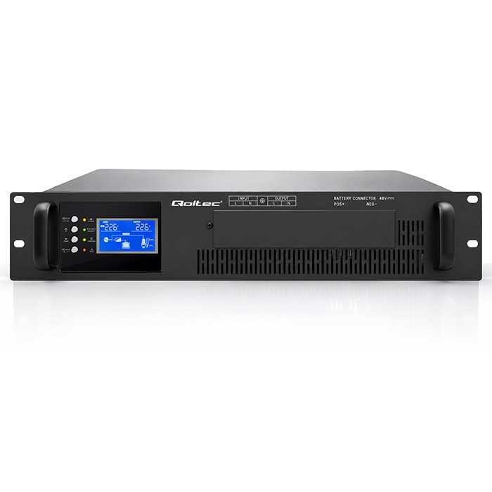 Qoltec UPS Pure Sine Wave do RACK | 3kVA | 3000W | PF1.0 | LCD | EPO |  USB | On-line