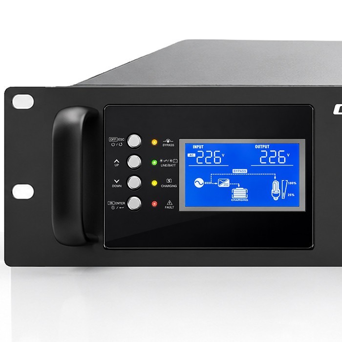 Qoltec UPS Pure Sine Wave do RACK | 3kVA | 3000W | PF1.0 | LCD | EPO |  USB | On-line