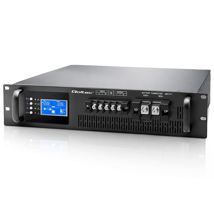 Qoltec UPS Pure Sine Wave do RACK | 5kVA | 5000W | PF1.0 | LCD | EPO |  USB | On-line
