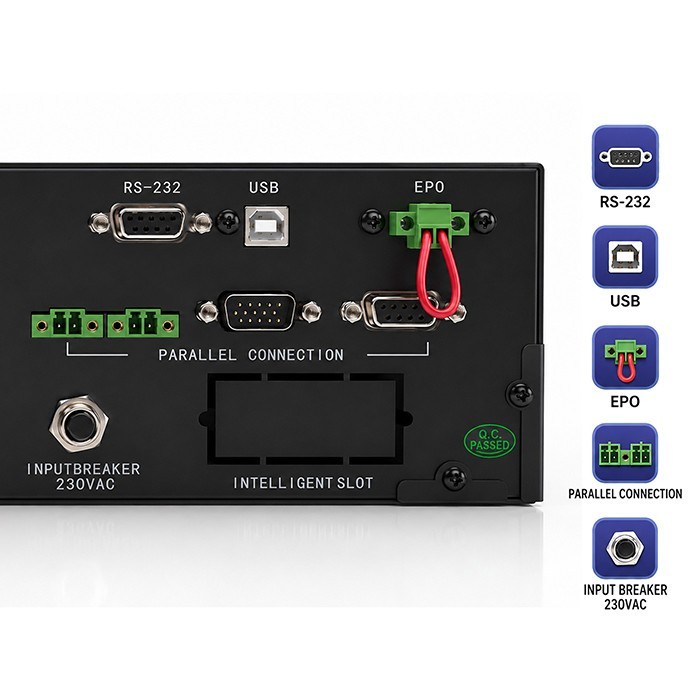 Qoltec UPS Pure Sine Wave do RACK | 5kVA | 5000W | PF1.0 | LCD | EPO |  USB | On-line