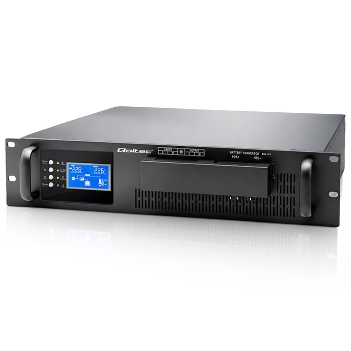 Qoltec UPS Pure Sine Wave do RACK | 5kVA | 5000W | PF1.0 | LCD | EPO |  USB | On-line