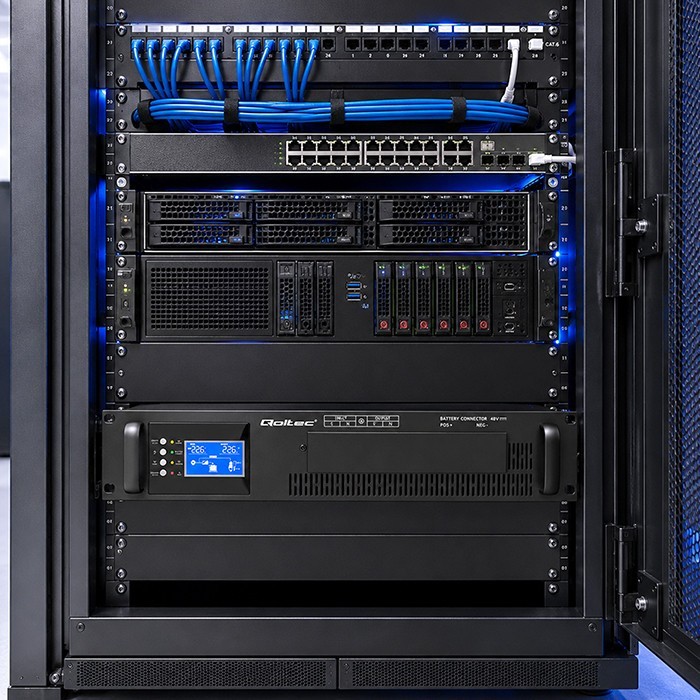 Qoltec UPS Pure Sine Wave do RACK | 5kVA | 5000W | PF1.0 | LCD | EPO |  USB | On-line