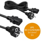 Qoltec Kabel zasilający SCHUKO CEE 7/7 (E/F) | IEC C13 | 3x1.0mm2 | Czysta miedź Cu | 3m