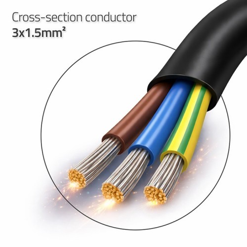 Qoltec Kabel zasilający SCHUKO CEE 7/7 (E/F) | miedź Cu | odizolowany lutowany | 3x1.5mm2 | 1.8m