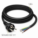 Qoltec Kabel zasilający SCHUKO CEE 7/7 (E/F) | miedź Cu | odizolowany lutowany | 3x1.5mm2 | 1.8m