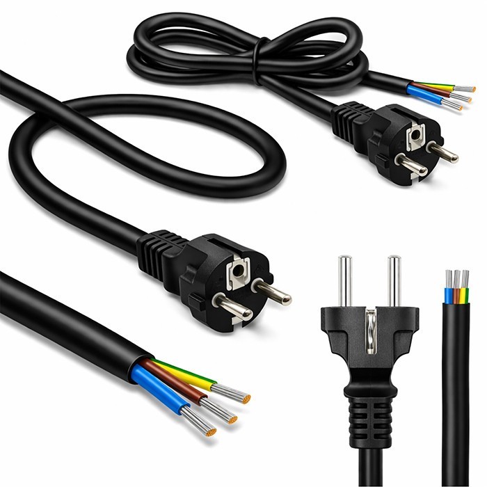 Qoltec Kabel zasilający SCHUKO CEE 7/7 (E/F) | miedź Cu | odizolowany lutowany | 3x1.5mm2 | 1.8m