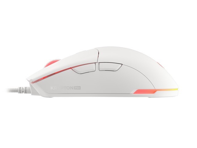 Natec Mysz Genesis Krypton 750 8000DPI RGB lekka biała