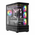 MODECOM Obudowa VOLCANO AQ100 MID ARGB szkło 4 wentylatory czarna