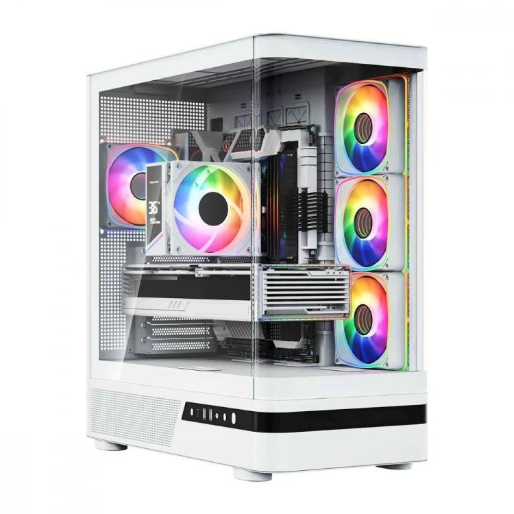 MODECOM Obudowa VOLCANO AQ100 MID ARGB szkło 4 wentylatory biała