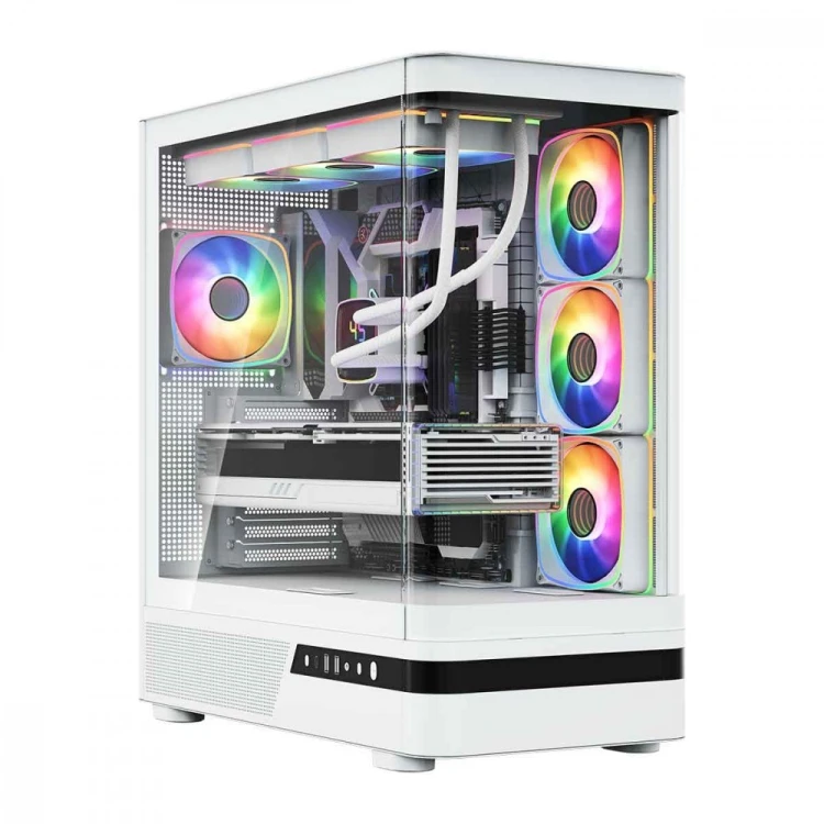 MODECOM Obudowa VOLCANO AQ100 MID ARGB szkło 4 wentylatory biała