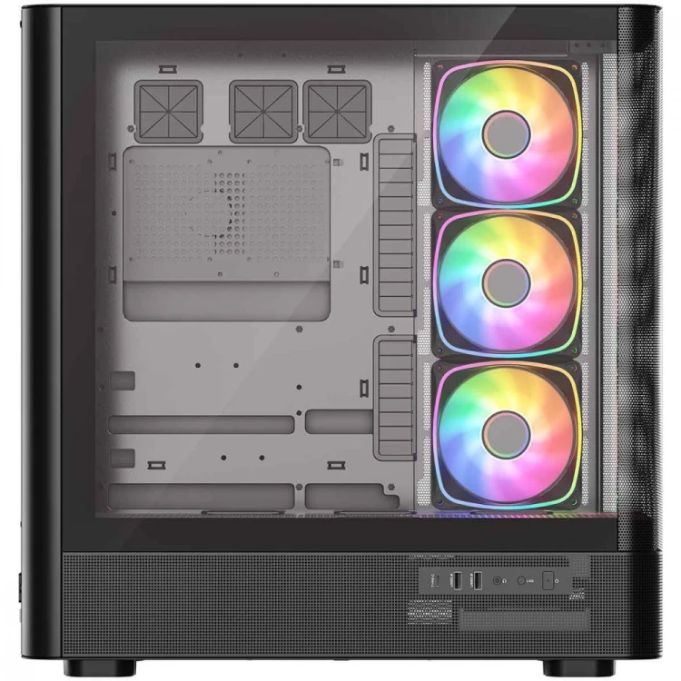 MODECOM Obudowa VOLCANO AQ300 MID RGB GLASS 4 wentylatory czarna