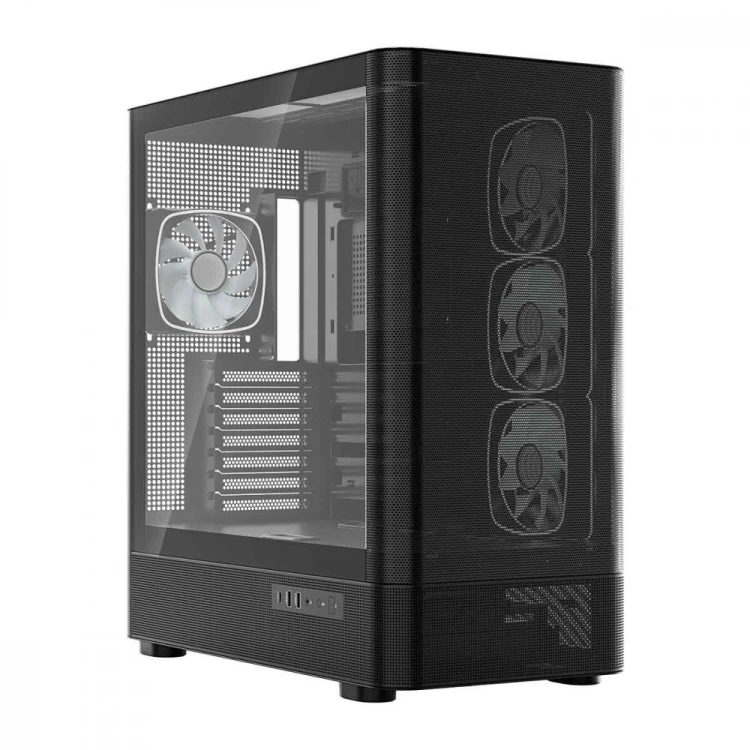 MODECOM Obudowa VOLCANO AQ300 MID RGB GLASS 4 wentylatory czarna