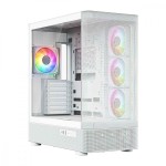 MODECOM Obudowa VOLCANO AQ300 MID RGB GLASS 4 wentylatory biała