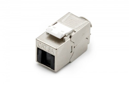 Digitus Moduł (gniazdo) Keystone RJ45 (8P8C) kat.6A, STP, ekranowany, beznarzędziowy, osłona przeciwpyłowa