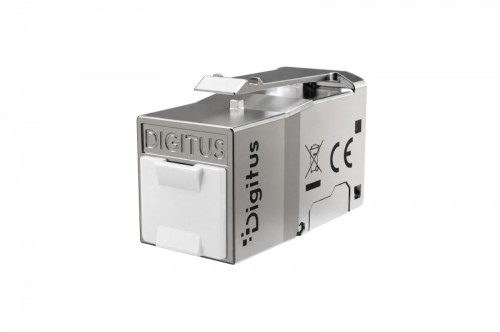 Digitus Moduł (gniazdo) Keystone RJ45 (8P8C) kat.6, STP ekranowany, beznarzędziowy, zaślepka przeciwpyłowa