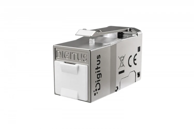 Digitus Moduł (gniazdo) Keystone RJ45 (8P8C) kat.6, STP ekranowany, beznarzędziowy, zaślepka przeciwpyłowa