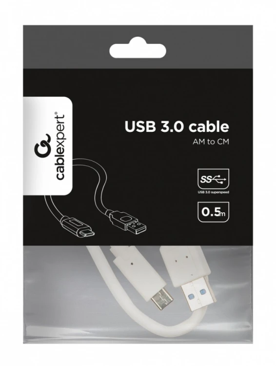 Gembird Kabel USB 3.0 typ C(AM/CM) 0.5m biały