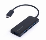 Gembird HUB 4-portowy USB 3.1 (Gen 1) typu C, czarny