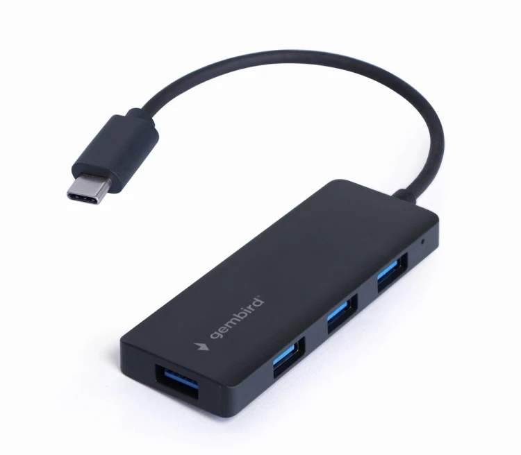 Gembird HUB 4-portowy USB 3.1 (Gen 1) typu C, czarny