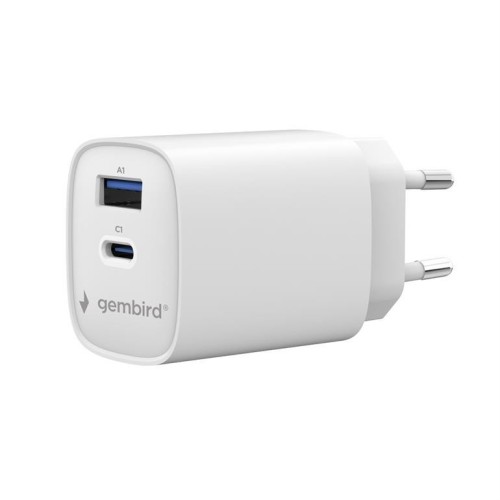 Gembird Ładowarka uniwersalna 1xUSB-C/A QC 3.0 PD 30W biała