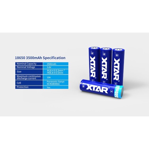 XTAR Akumulator 18650 3,6V Li-ion 3500 mAh z zabezpieczeniem
