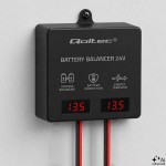 Qoltec Balanser napięcia 24V do akumulatorów 2x12V | 5A | AGM GEL LiFePO4 | LED