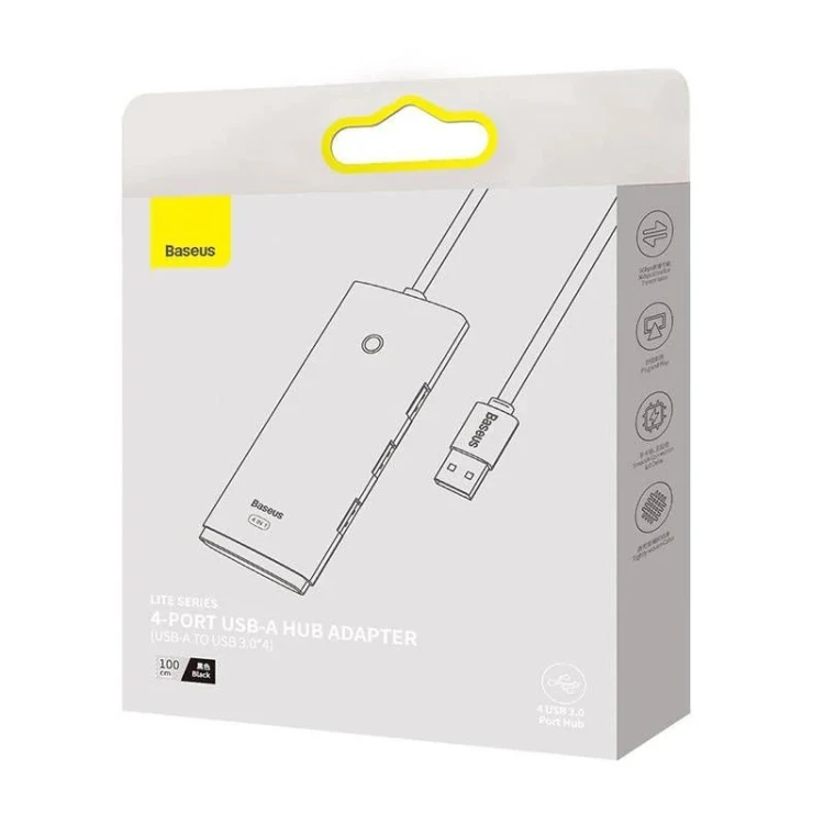 Baseus HUB USB 3.0 4-portowy 4xUSB 3.0 WKQX030101 1m