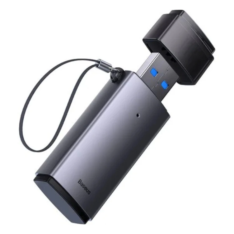Baseus Czytnik kart USB 3.0 SD + microSD szary
