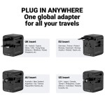 CRONG World Travel Adapter GaN 45W UK/EU/US/AU czarny