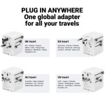 CRONG World Travel Adapter GaN 45W UK/EU/US/AU biały
