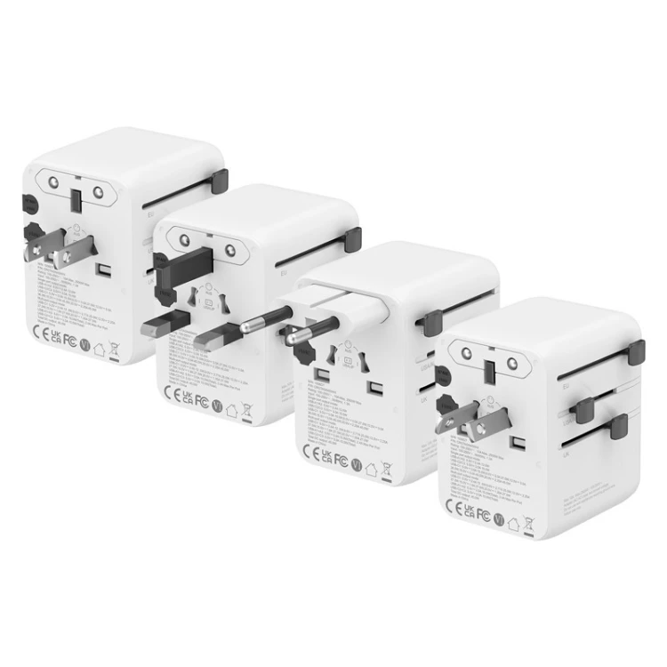 CRONG World Travel Adapter GaN 45W UK/EU/US/AU biały
