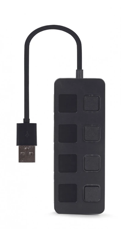 Gembird HUB USB 2.0 4-portowy z przełącznikami, czarny
