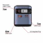 Verbatim Ładowarka Smart Mini GaN 70W wysuwany kabel USB-C EU, UK, USA