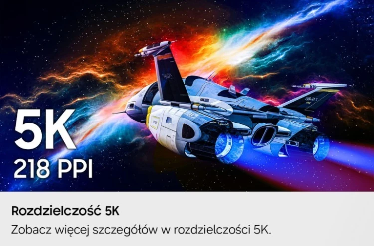 Samsung Monitor 27 cali Odyssey G80HF IPS 5120x2880 5K 16:9 2xHDMI 1xDP 2xUSB 3.2 1ms 360/180Hz HAS+PIV płaski 3Yd2d (LS27HG806EFXEN)