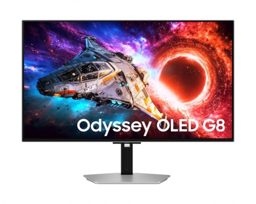 Samsung Monitor 27 cali Odyssey G80SH OLED 3840x2160 UHD 16:9 2xHDMI 1xDP 2xUSB 3.2 1xUSB-C 90W 0,03ms 240Hz HAS+PIV płaski 2Yd2d (LS27HG800SUXEN)
