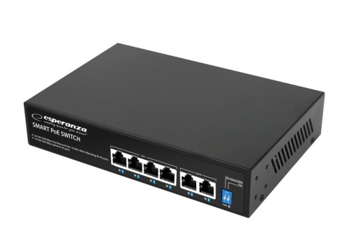 Esperanza Switch 6-portowy POE 10/100/1000 65W GOLIATH ENS107