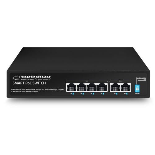 Esperanza Switch 6-portowy POE 10/100/1000 65W GOLIATH ENS107