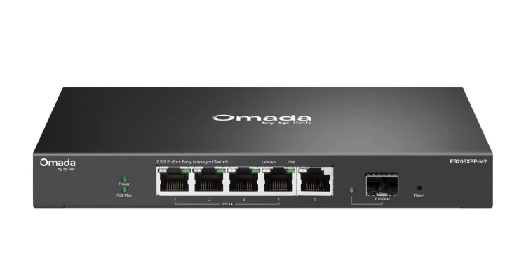 TP-LINK Przełącznik Omada Easy Managed, 5 portów 2,5G w tym 4 porty PoE++ i 1 slot SFP+ 10G