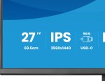 IIYAMA Monitor 27 cali Prolite XB2797QSNPH-B1,IPS,QHD,CAM,MIC,HDMI, DP, 4xUSB,75Hz, USB-C DOCK  96W, RJ45,KVM, 2x2W, 5MP WINDOWS HELLO, HAS 150,  350C