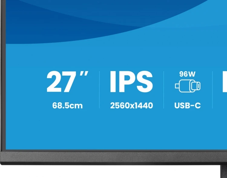 IIYAMA Monitor 27 cali Prolite XB2797QSNPH-B1,IPS,QHD,CAM,MIC,HDMI, DP, 4xUSB,75Hz, USB-C DOCK  96W, RJ45,KVM, 2x2W, 5MP WINDOWS HELLO, HAS 150,  350C