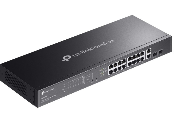 TP-LINK Przełącznik Omada 20-Port GB Easy Managed Switch with 16-Port PoE+ 16× Gigabit PoE+ Ports, 2x Gigabit Non-PoE Ports, 2× Gigabit SFP Ports ES22