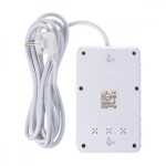 Maclean Listwa zasilająca MCE393 W 4 gniazdka, 3xUSB, 110-240V AC 50/60Hz. 2.1A max 2500W, 3m biała