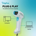 Digitus Zaawansowany czytnik kodów kreskowych przewodowy USB-RJ45 2m, 1D/2D 2m/s, IP52, stojak w zestawie