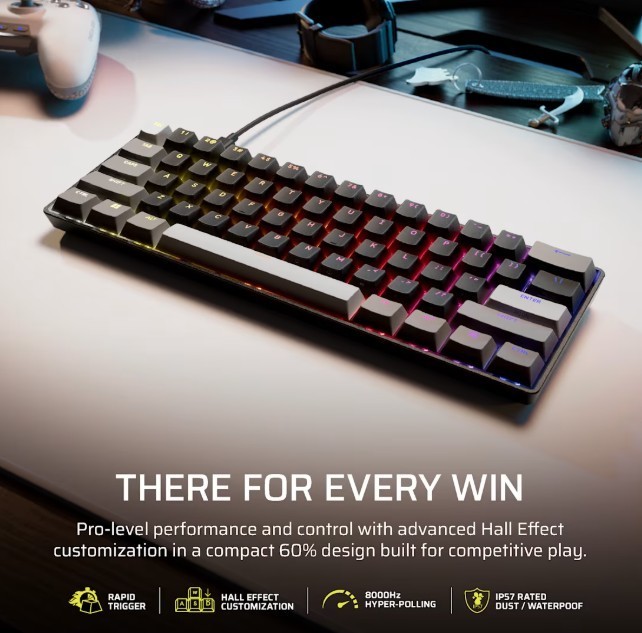 Corsair Klawiatura gamingowa Clipper Pro Mini 60 Core czarna